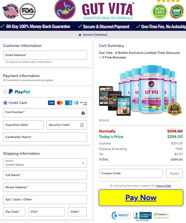 Gut Vita Official Website Secure Order Page